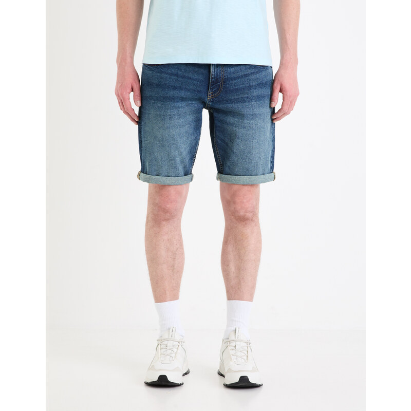 Modré pánske rifľové kraťasy Celio Bofirstbm 65596719