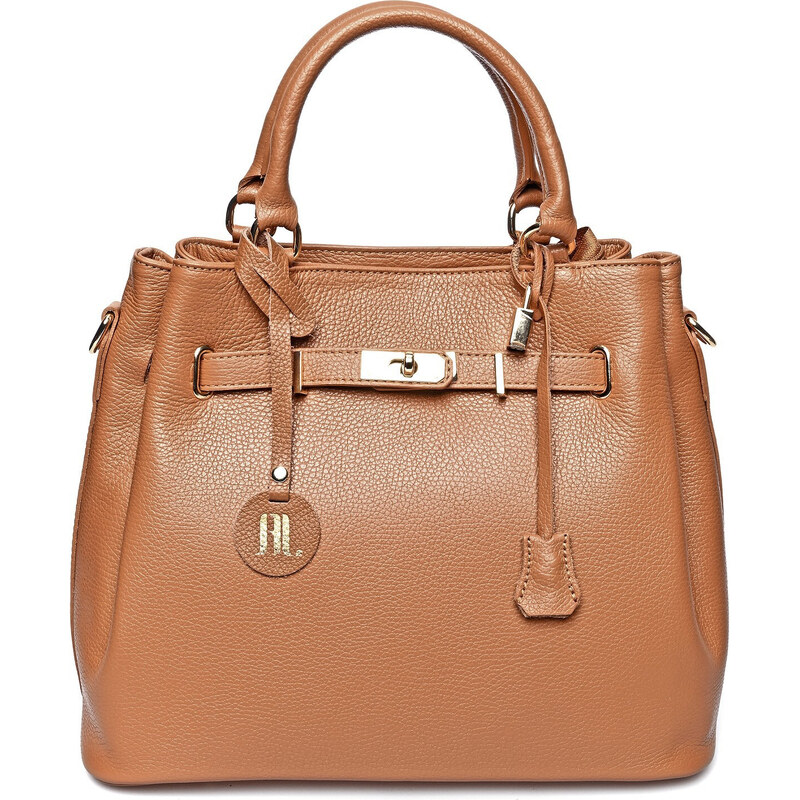 Anna Luchini Dámska kožená kabelka AL1762 Cognac 66615782