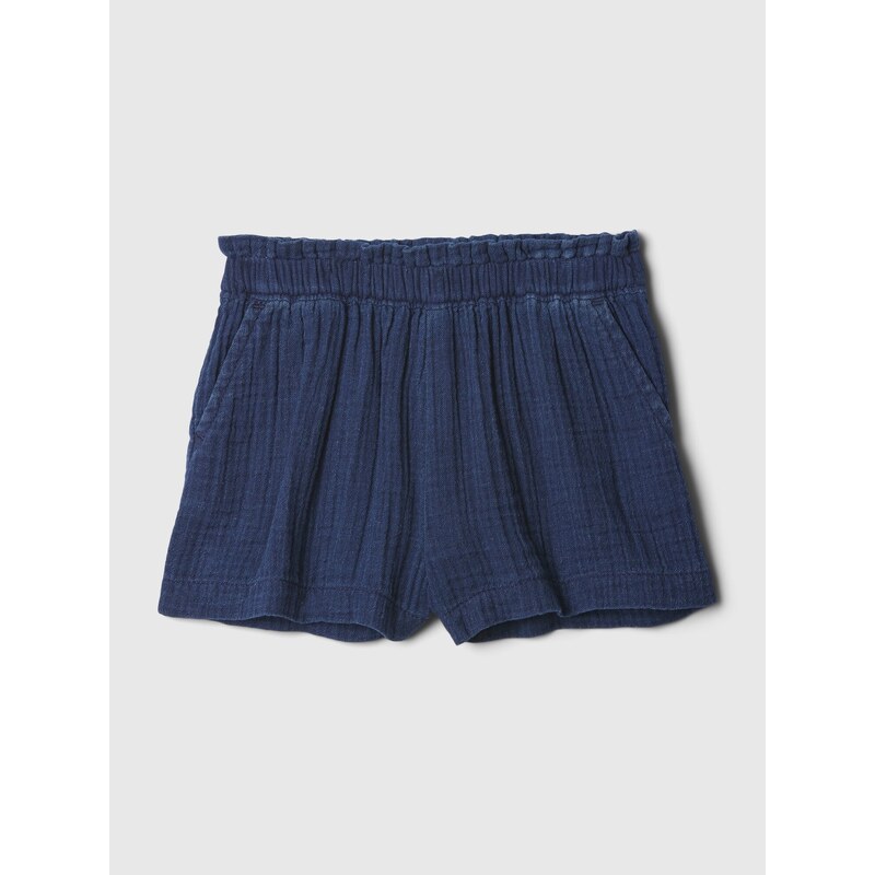 Tmavomodré dievčenské mušelínové kraťasy GAP 51301805