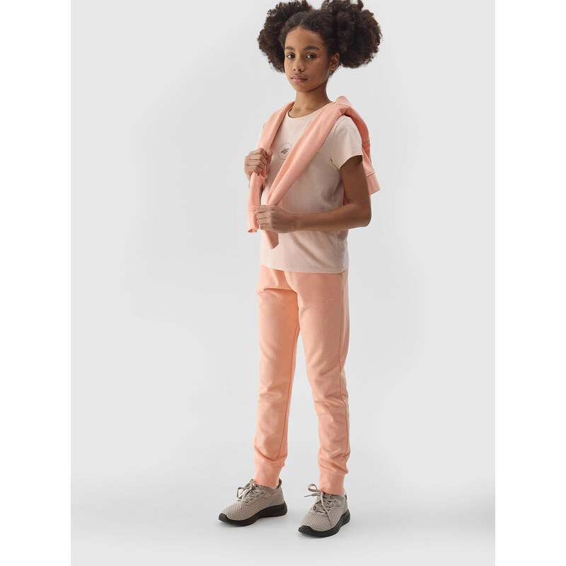 E-shop Girls jogger sweatpants 4F - coral
