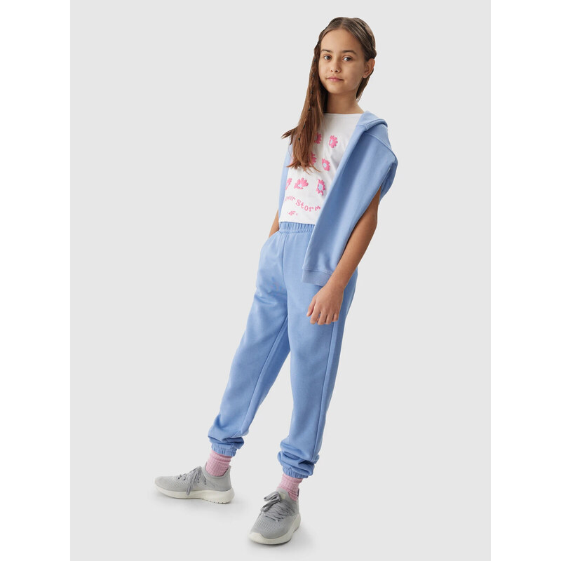 E-shop Girls jogger sweatpants 4F - denim