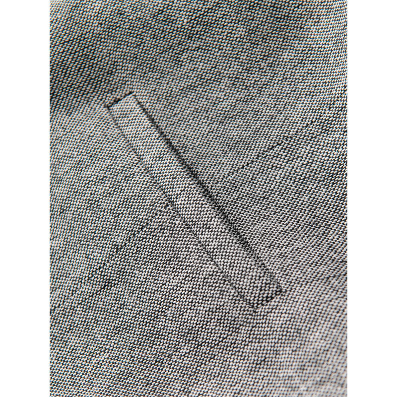 Ombre Clothing Pánska obleková vesta s golierom - sivá V2 OM-BLZV-0105