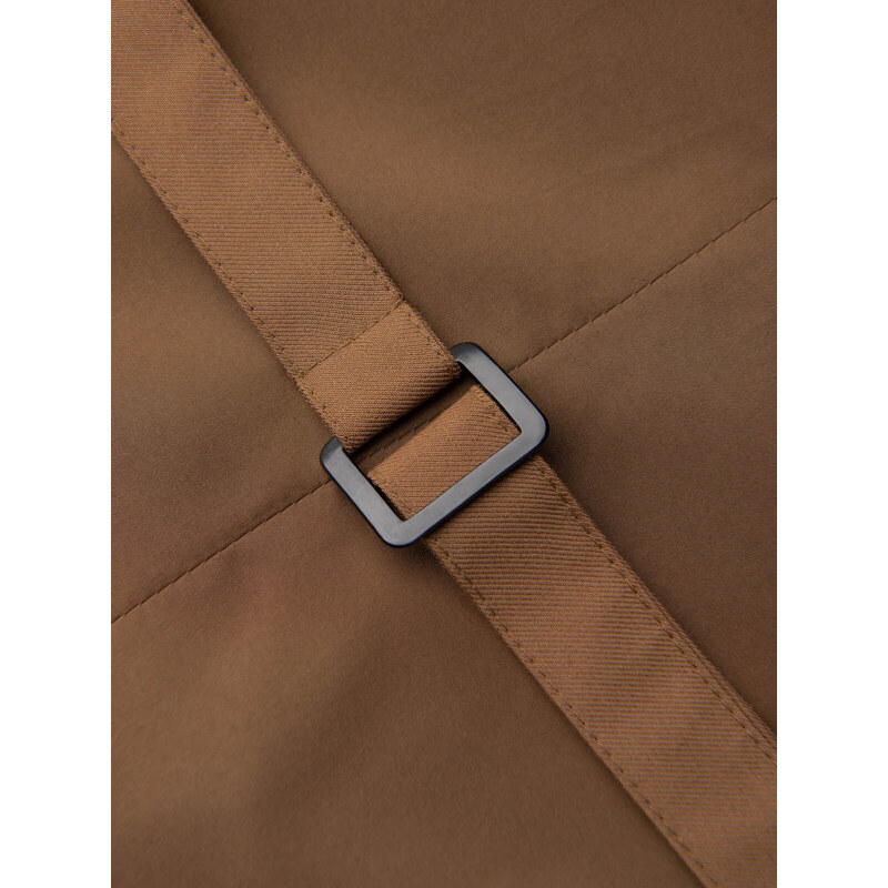 Ombre Clothing Pánska obleková vesta bez klopí - karamelová V1 OM-BLZV-0112