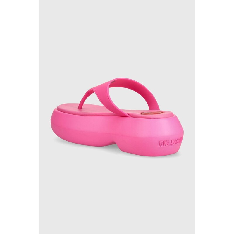 Žabky Love Moschino dámske, ružová farba, na platforme, JA28097I0II39604