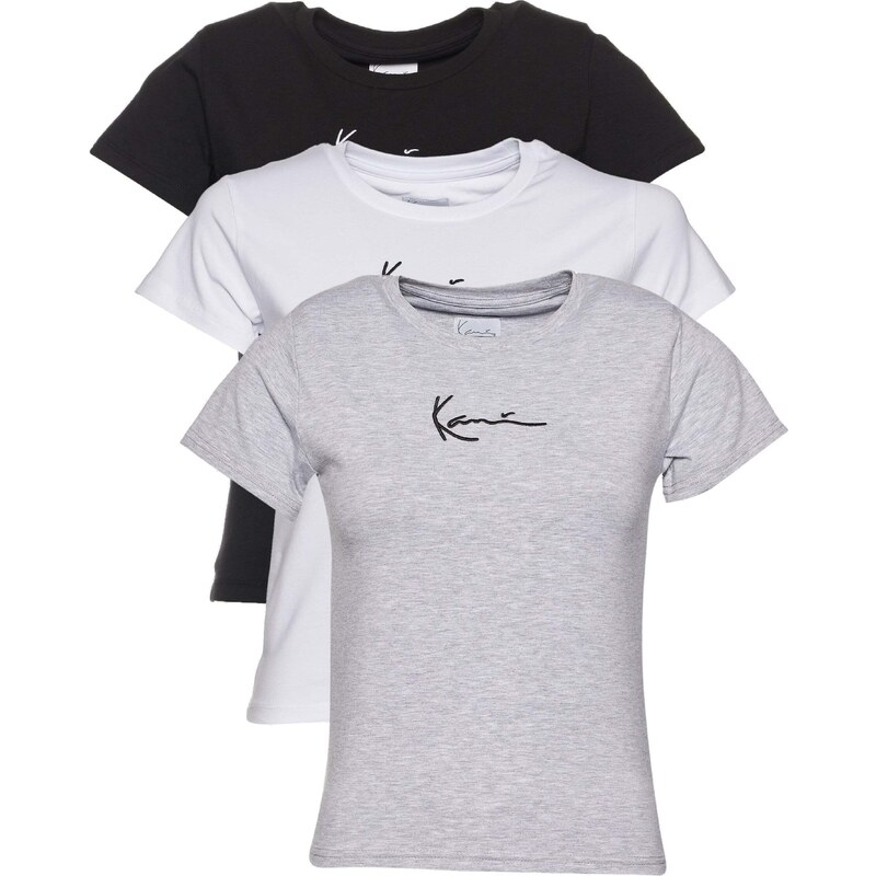 Karl Kani Tričko sivá melírovaná / čierna / biela 57280306