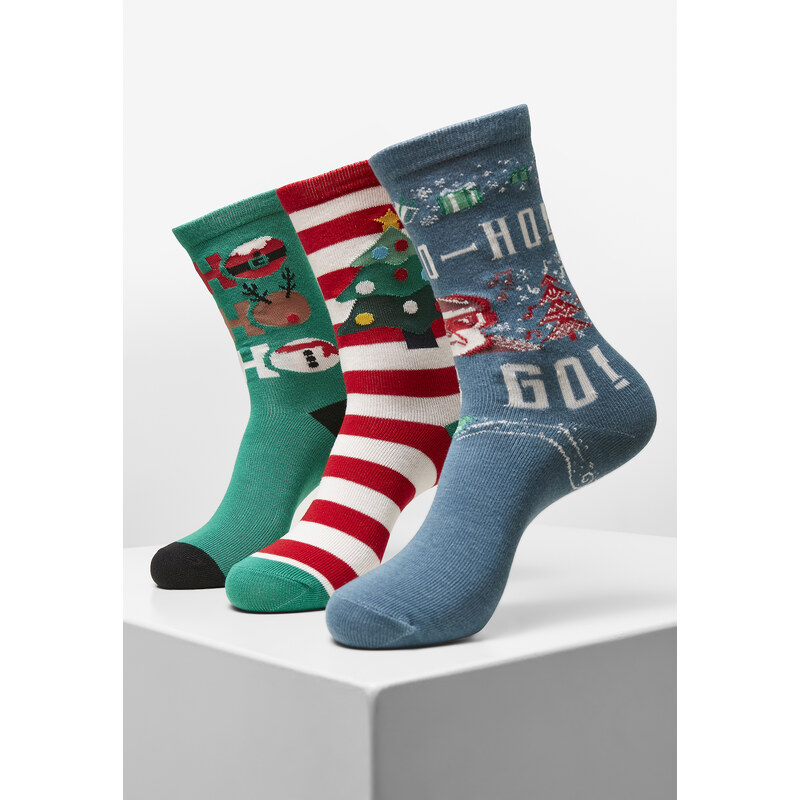 Urban Classics Ho Ho Ho Christmas Socks 3-Pack Multicolor 51094383
