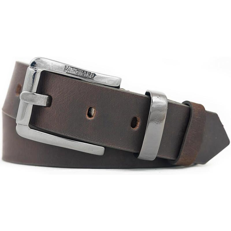 Pánsky hnedý kožený opasok (P181) 57715037