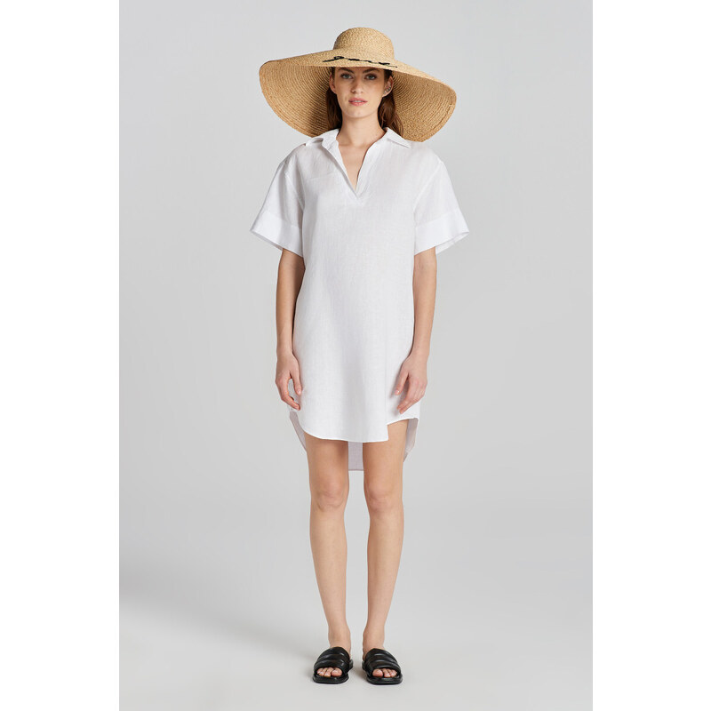 ŠATY GANT REL SS LINEN CAFTAN WHITE 51108360