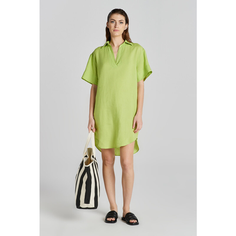 ŠATY GANT REL SS LINEN CAFTAN MATCHA GREEN 51108361