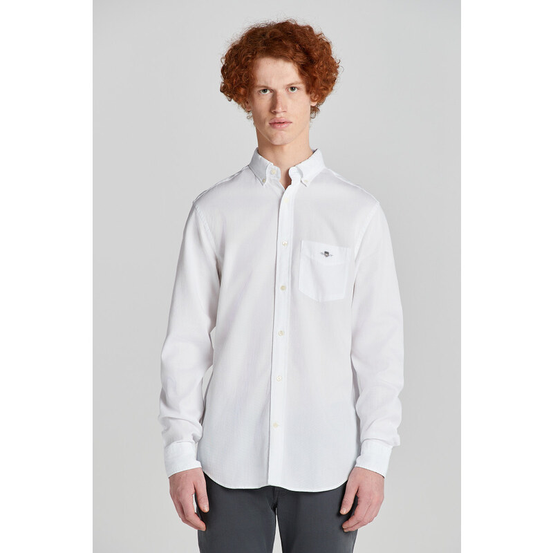 KOŠEĽA GANT REG HONEYCOMB TEXTURE SHIRT WHITE 51108370