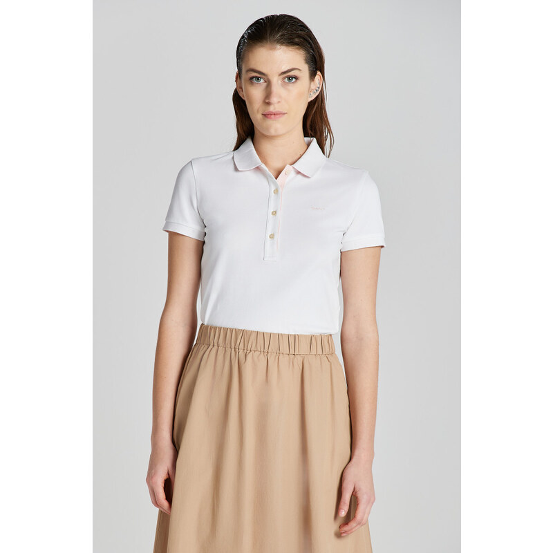 POLOKOŠEĽA GANT CONTRAST COLLAR SS PIQUE POLO WHITE 51108392