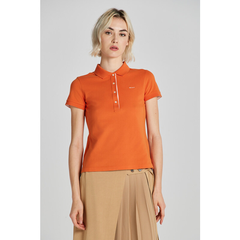 POLOKOŠEĽA GANT CONTRAST COLLAR SS PIQUE POLO PUMPKIN ORANGE 51108396
