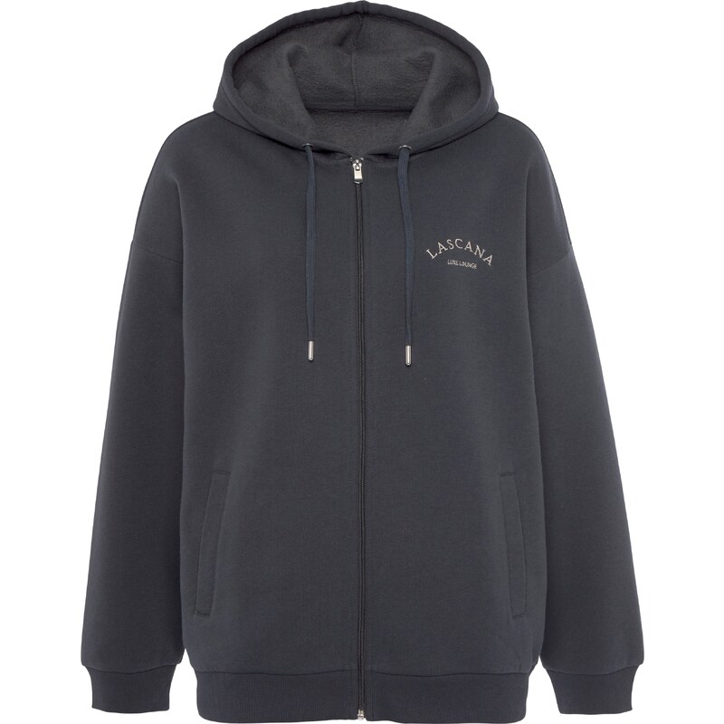 LASCANA Tepláková bunda béžová / antracitová 54277105