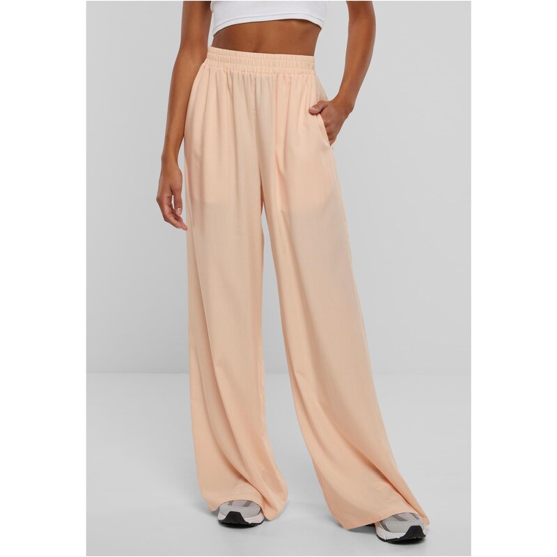 Urban Classics Womens Wide Leg Trousers - Apricot 51129513