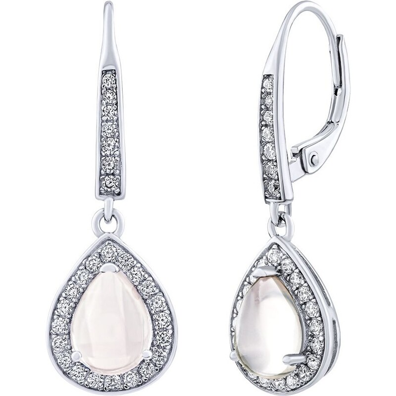 Silvego Strieborné náušnice BRISA s pravým Ruženínom a Brilliance 66591735