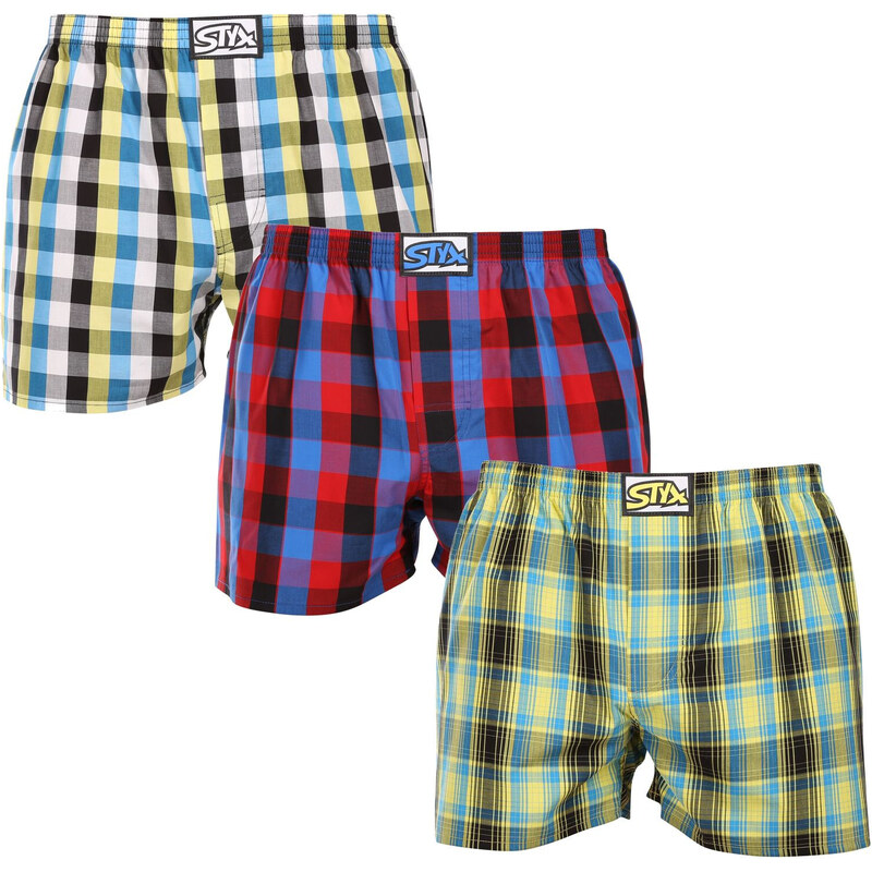 3PACK pánske trenky Styx klasická guma viacfarebné (3A102127) 51135669