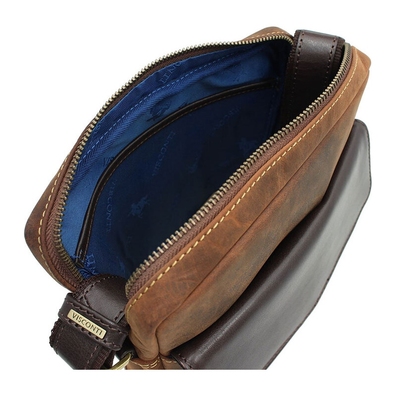 Visconti Značková pánska kožená taška cez rameno (KT167)