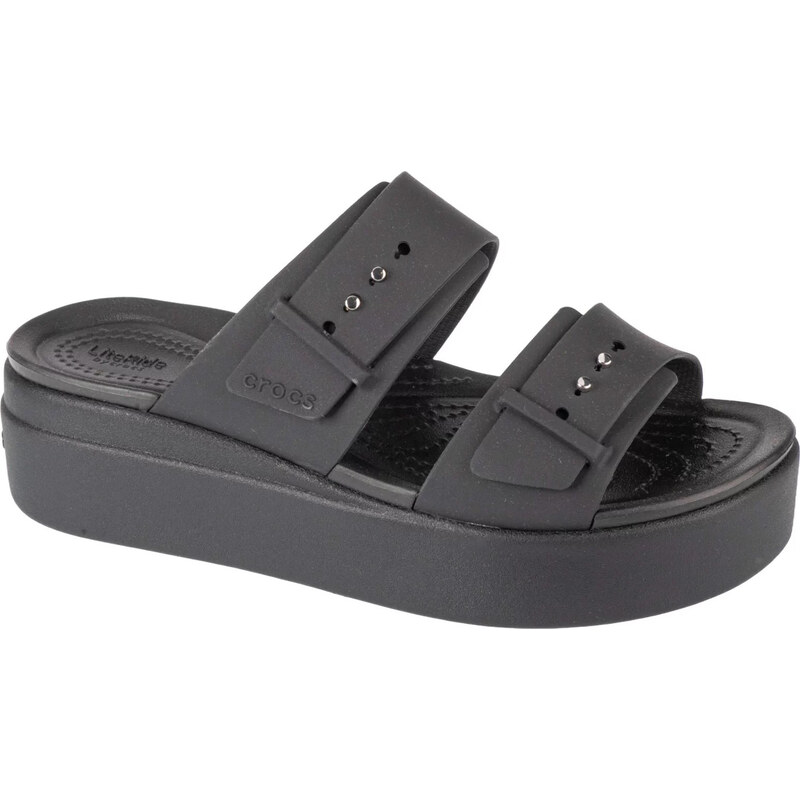 Čierne nazuváky na platforme Crocs Brooklyn Low Wedge Sandal 207431 52672076