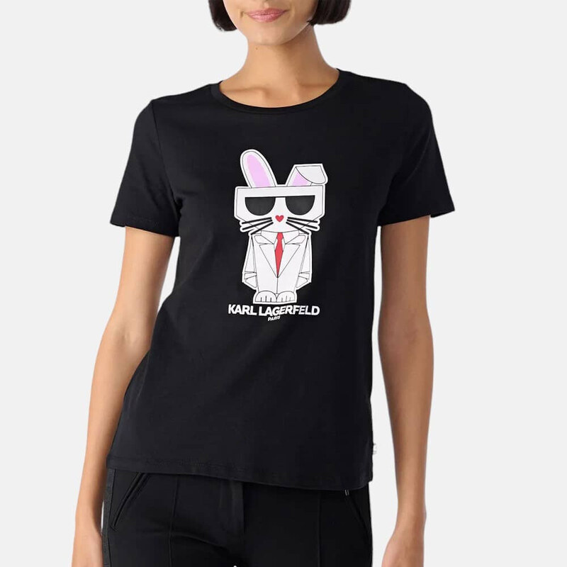 Dámské černé triko Karl Lagerfeld 55788 51149302