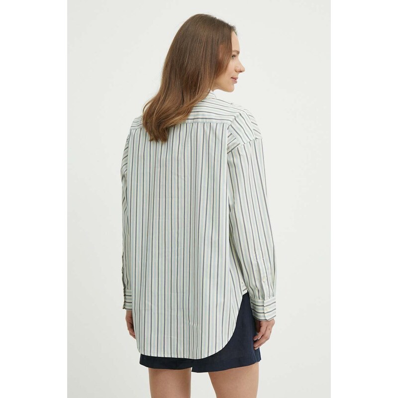 Bavlnená košeľa Lauren Ralph Lauren dámska, voľný strih, s klasickým golierom, 200933082