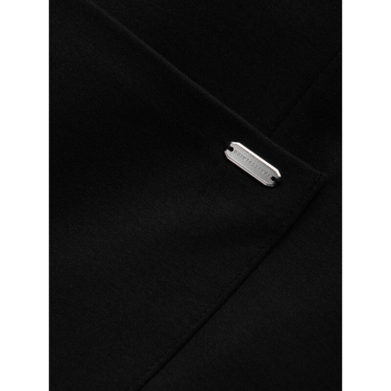 Ombre Clothing Pánske sako s prešívanými vreckami - čierne V5 OM-BLZB-0127