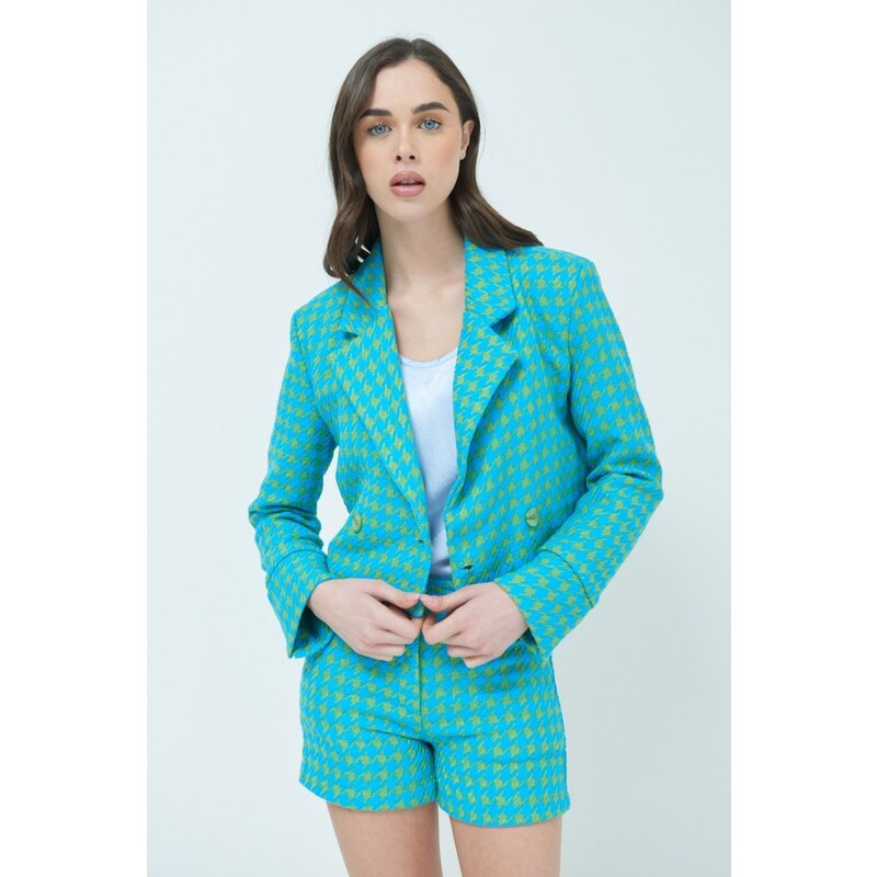 Cherry Blue Tvídové kraťasy - tyrkys 48557667