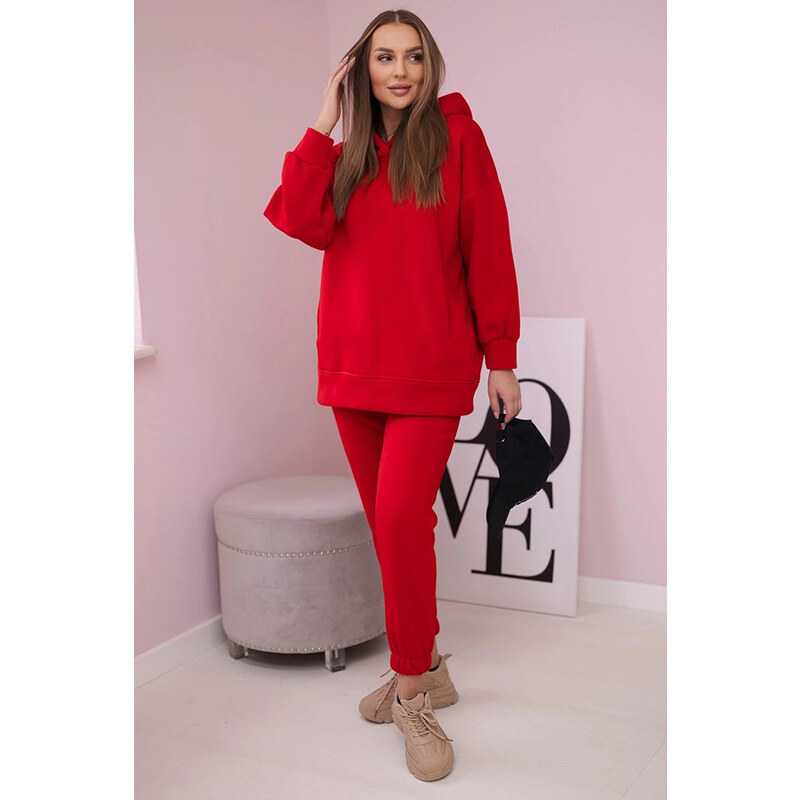 Kesi Dámska tepláková súprava s kapucňou Paris červená, Farba červená 32083663