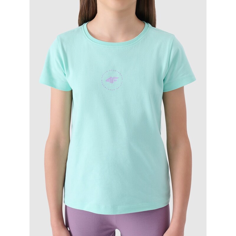 4F Dievčenské tričko z organickej bavlny - mäta