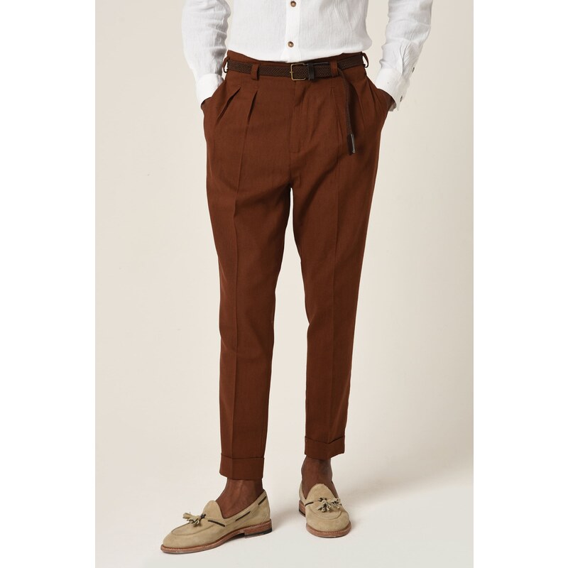 Antioch Plisované nohavice hnedá 54340008