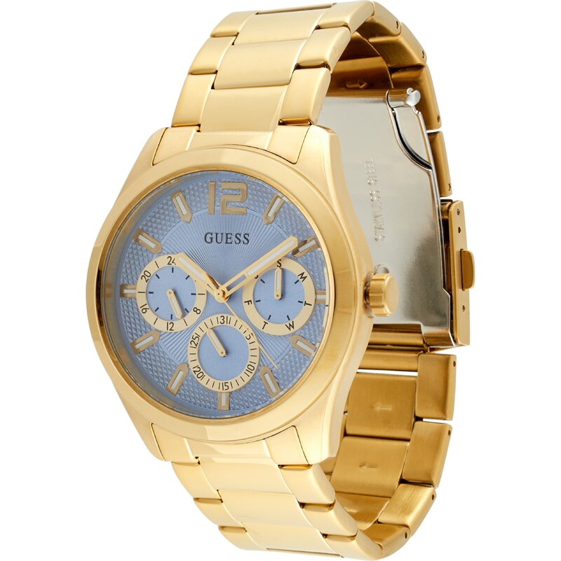 GUESS Analógové hodinky modrosivá / zlatá / čierna 67007179