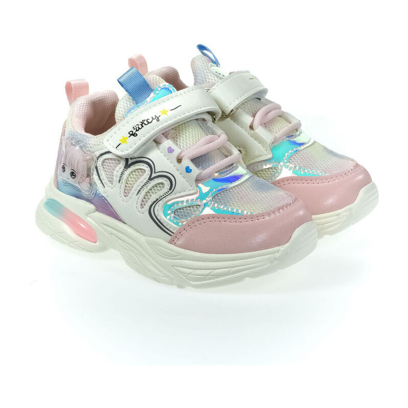 JOHN-C Detské bielo-ružové tenisky NINKA 51194923