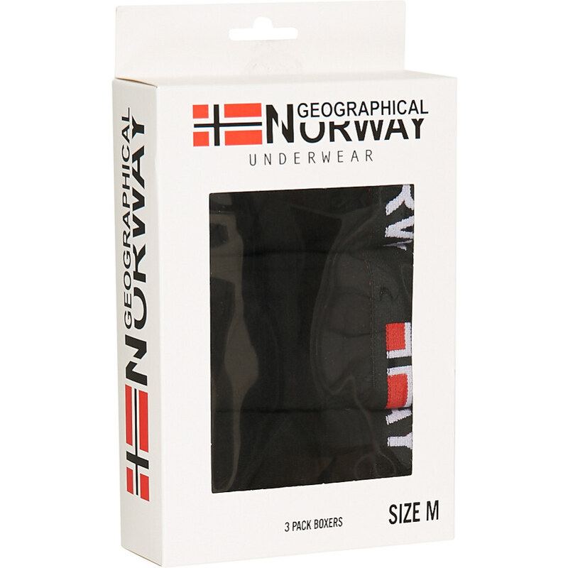 Geographical Norway Pánske Boxerky 3ks čierne