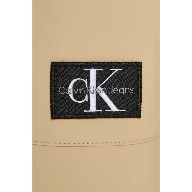 Detský kabát Calvin Klein Jeans béžová farba