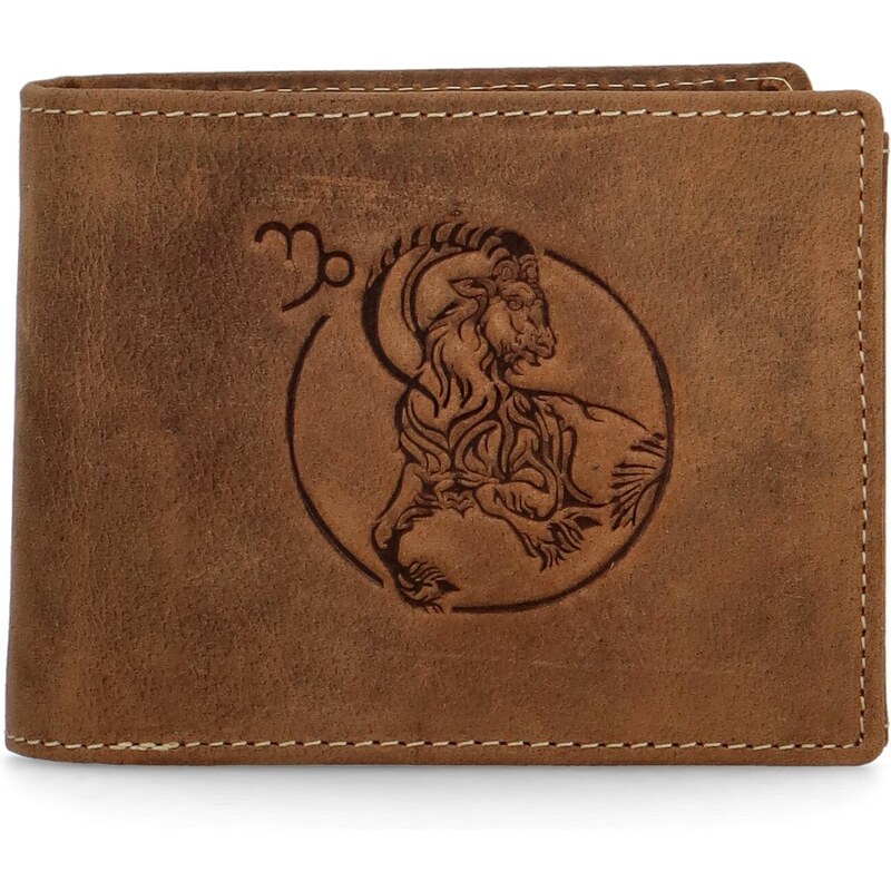 Pánska kožená peňaženka hnedá - Diviley Steig Kozoroh hnedá 61395334