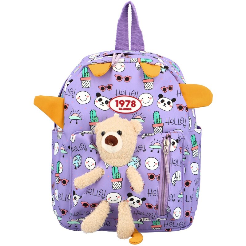 Delami Detský batôžtek s plyšákom Jamyang, fialová 64832553