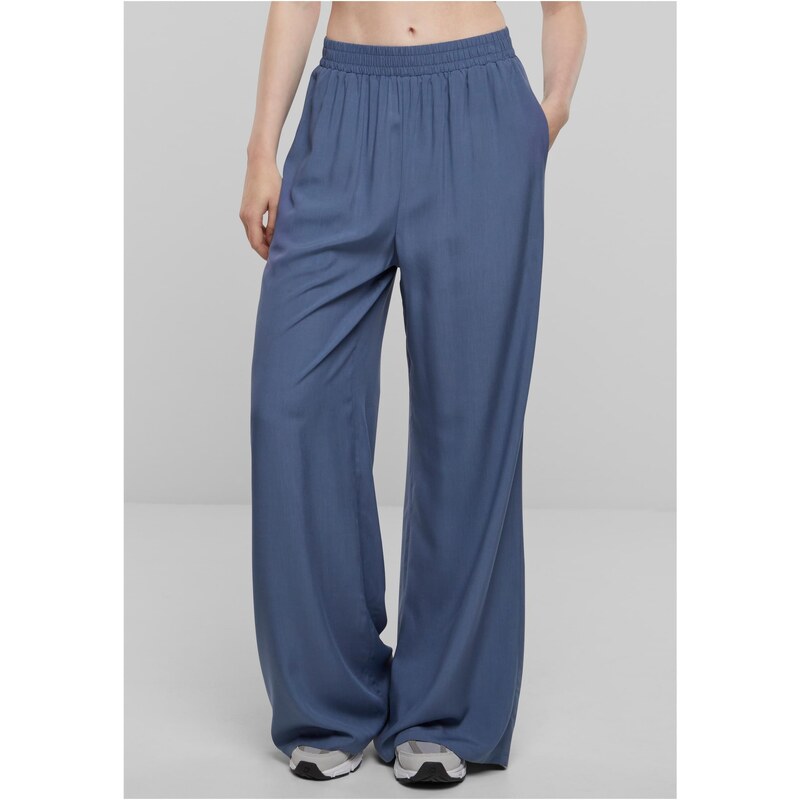 Urban Classics Womens viscose trousers with wide legs - blue 51207371