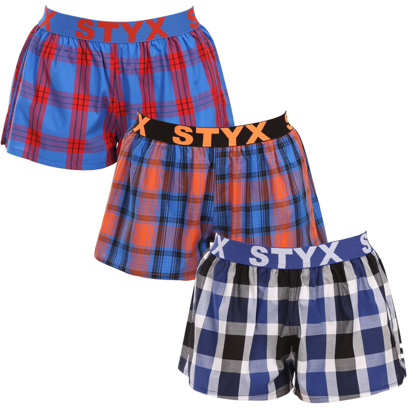 3PACK dámske trenky Styx športová guma viacfarebné (3T100619) 51221680