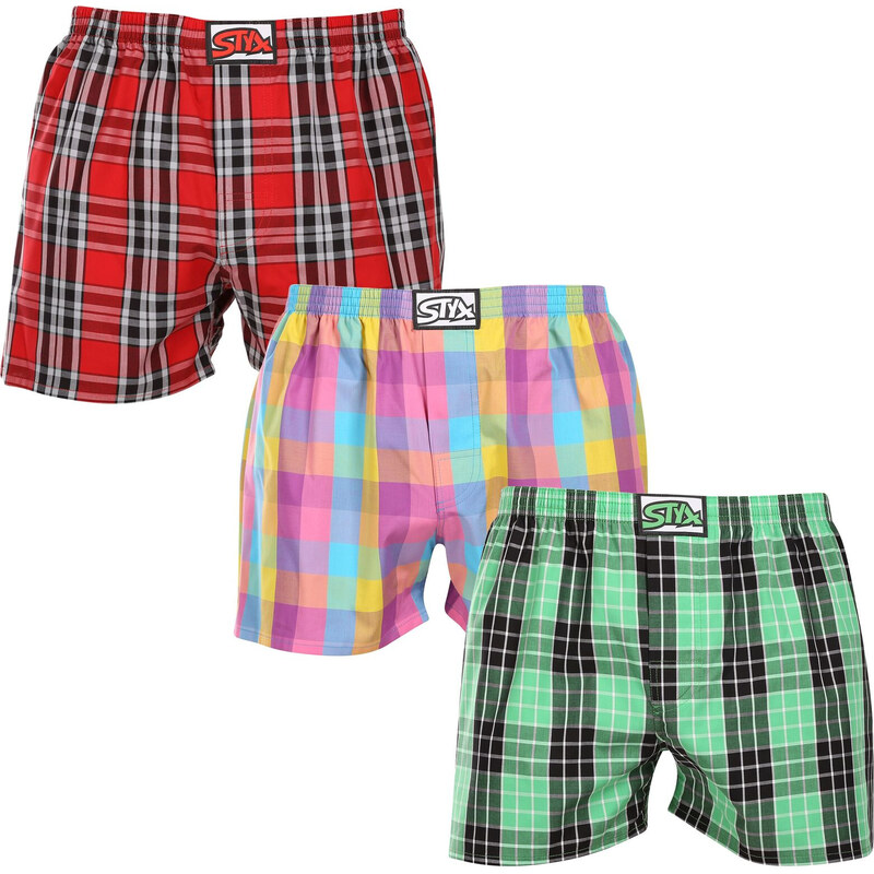 3PACK pánske trenky Styx klasická guma viacfarebné (3A102329) 51221701