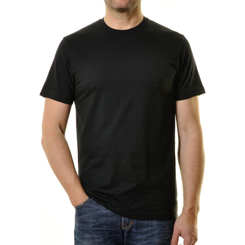 Pánske čierne bavlnené tričko RAGMAN regular fit (2 ks) 47635042