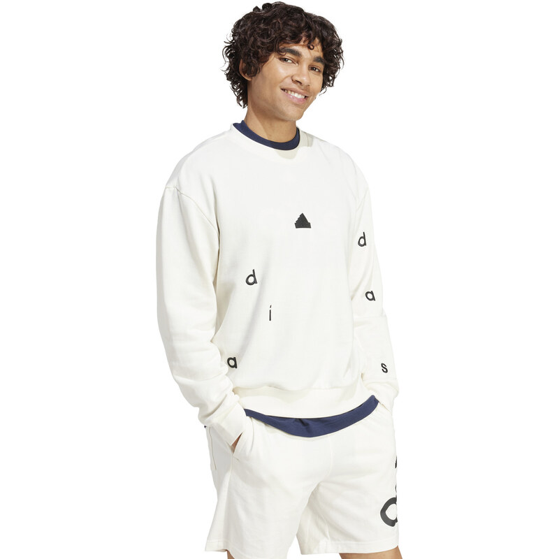 adidas Performance adidas Embroidered French Terry Sweatshirt White 51234256
