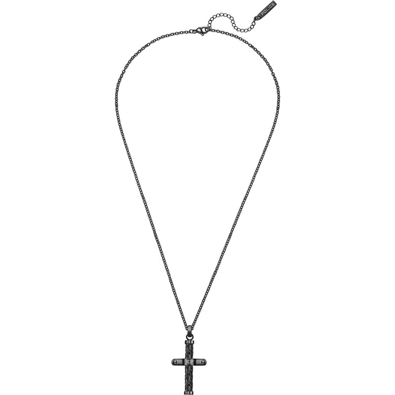Police Nadčasový čierny náhrdelník s krížikom Crossed PEAGN0032403 66579904