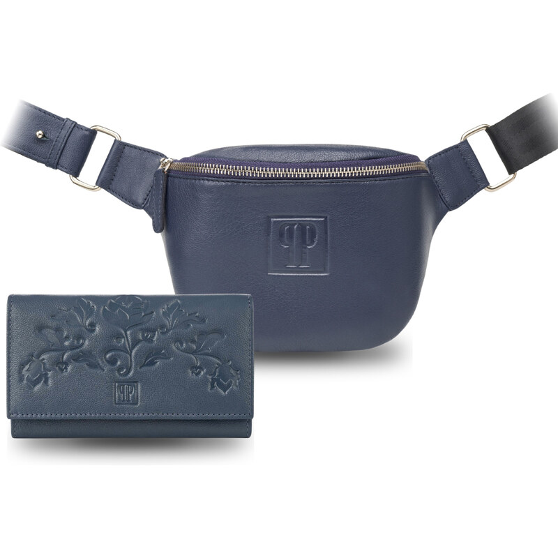 Paolo Peruzzi Dámska kožená ľadvinka a peňaženka ZUP-105-DB | 51237639