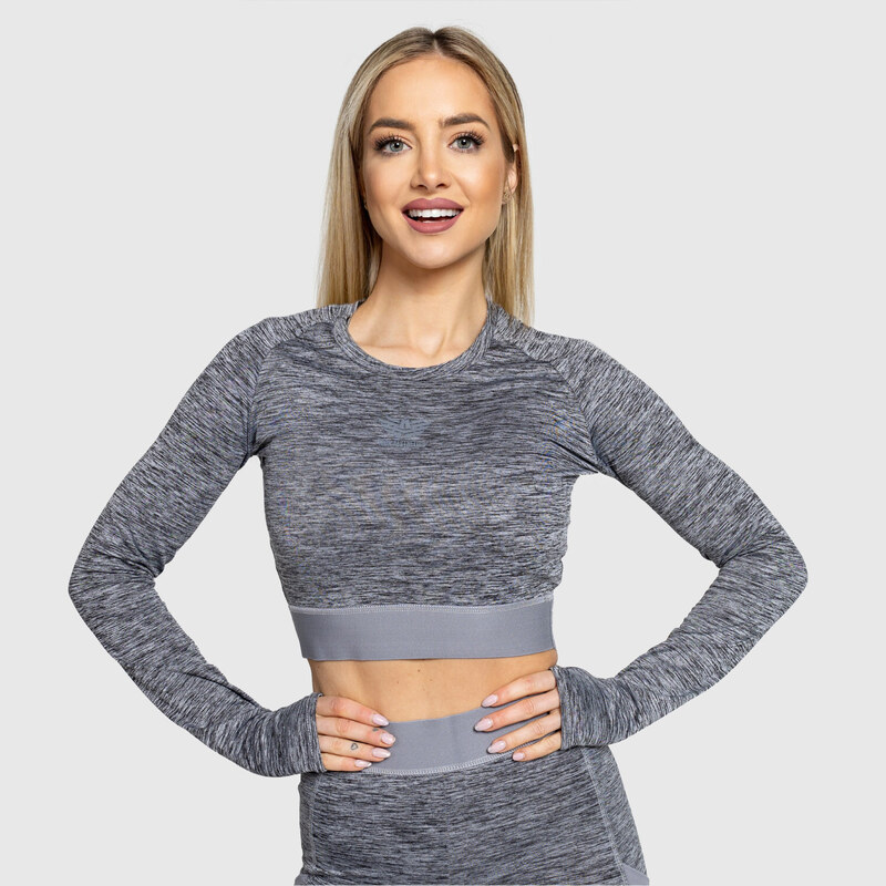Športový crop top Iron Aesthetics Grande, sivý 51253147