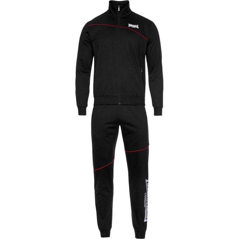 LONSDALE Joggingová súprava Geddington krvavo červená / čierna / biela 60867094