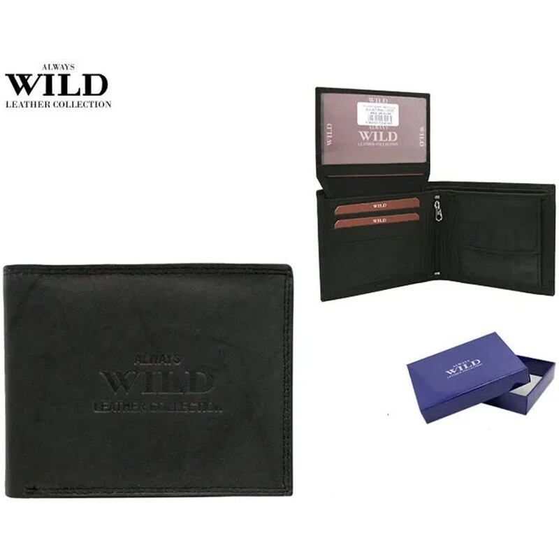 Trendy čierna kožená peňaženka pre pánov 51289141