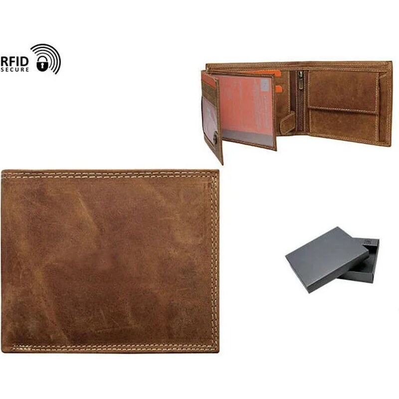 Štýlová kožená svetlohnedá pánska peňaženka 51289142