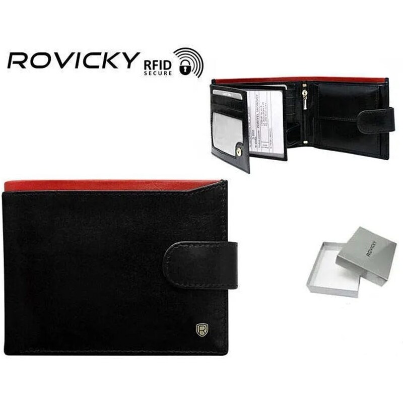 Čierna kožená peňaženka Rovicky 51289143