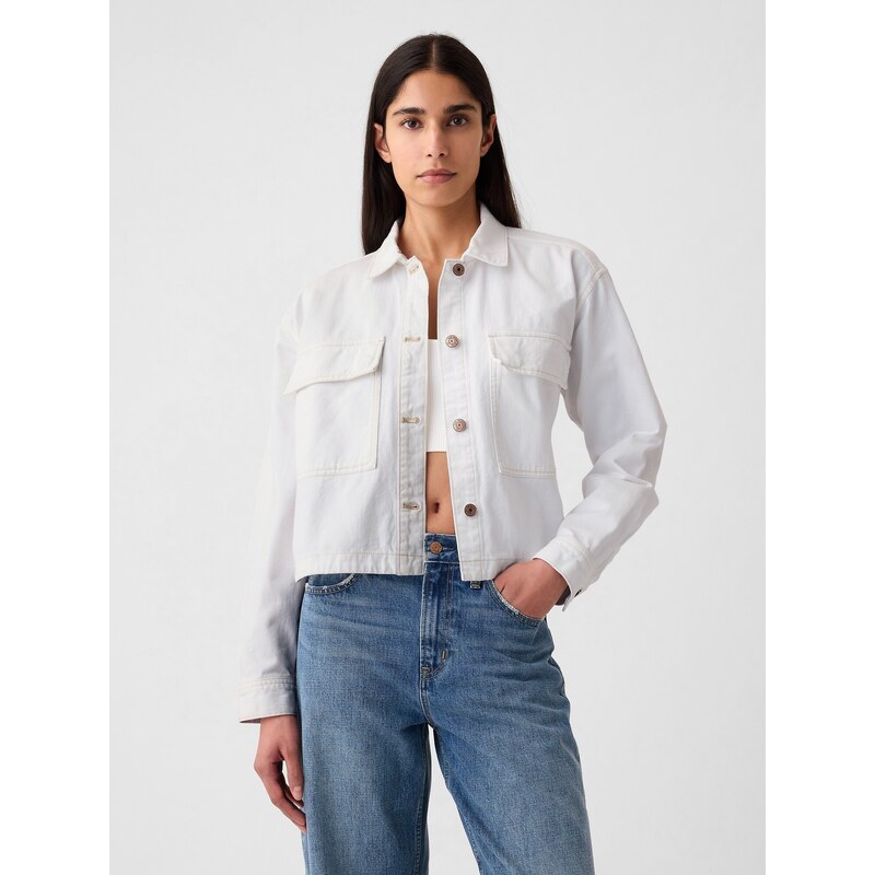 GAP Dámska džínsová košilová crop bunda 404479-00 66267120