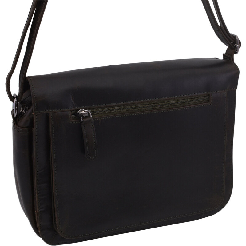 E-shop Iné Dámska kožená crossbody kabelka olivová 250116