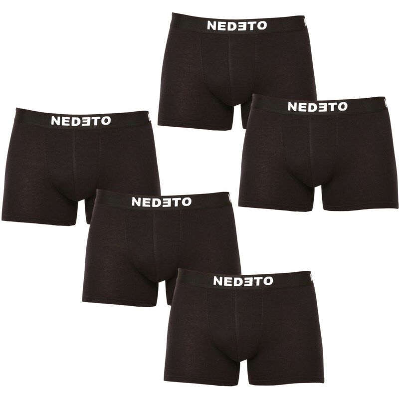 5PACK pánske boxerky Nedeto čierne (5NDTB001-brand) 37586089